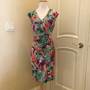 Nwot American Living floral knit side draped dress